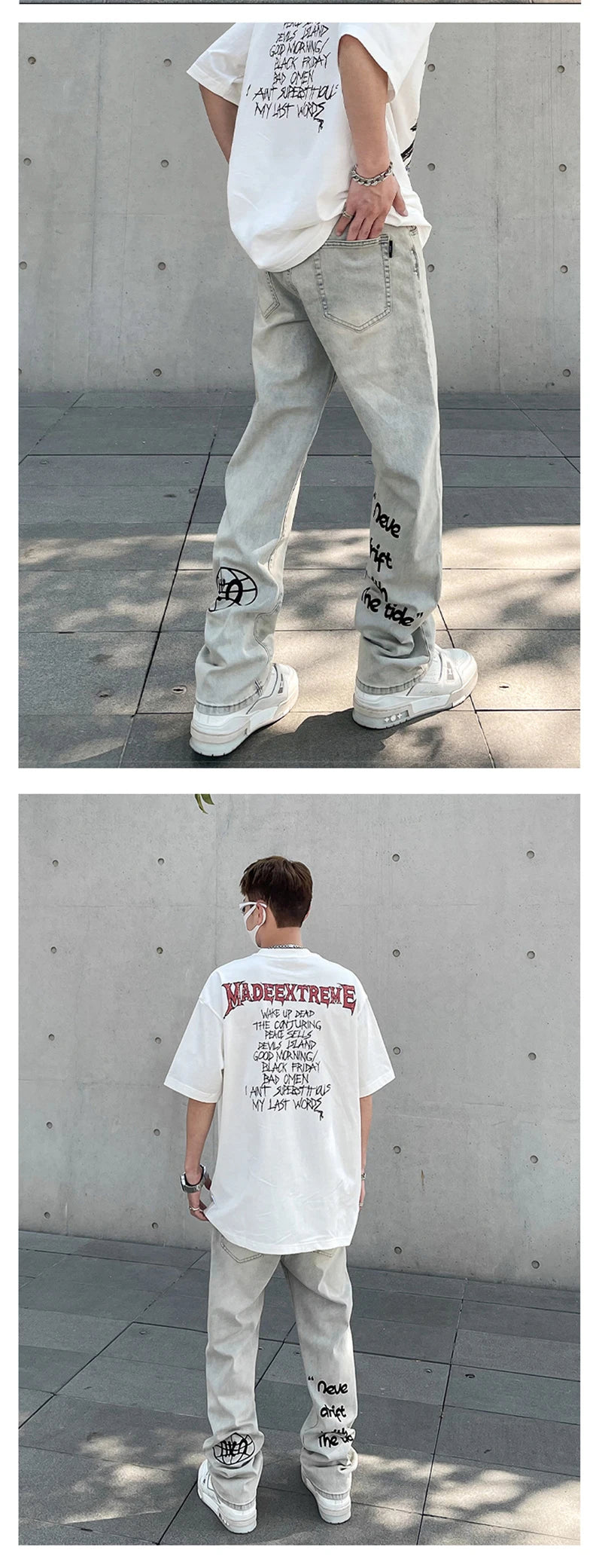 american gothic letter mens baggy jeans y2k retro harajuku straight denim trousers hip hop fashion printed jean man pants unique jeans style 572