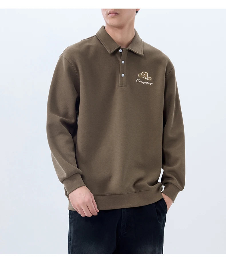 Men Embroidery Fashion Loose Casual Pullover Sweatshirt Spring Autumn Plus Size Hoodies Polo Shirt for Man Clothing Street King Limited