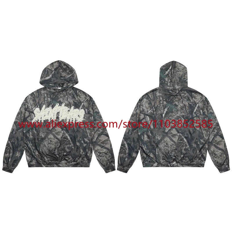 2024S New Autumn/Winter Vintage Men's Hoodie Sweatshirt High Street Washed Letter Printed Fashionable for Saint Tops Shinjuku Street King Limited