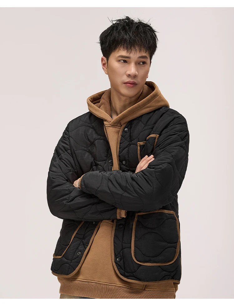 autumn winter quilted jacket men thick plaid blazer jacket commuter man business streetwear fashion suit coat outerwear unique default style 1399