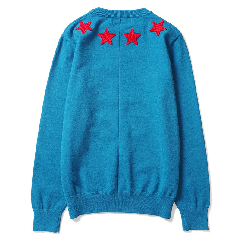 New High 2022 Men Luxury Winter gentleman Embroidered stars Knit Casual Sweaters pullover Asian Size High Street Drake #R77 Street King Limited