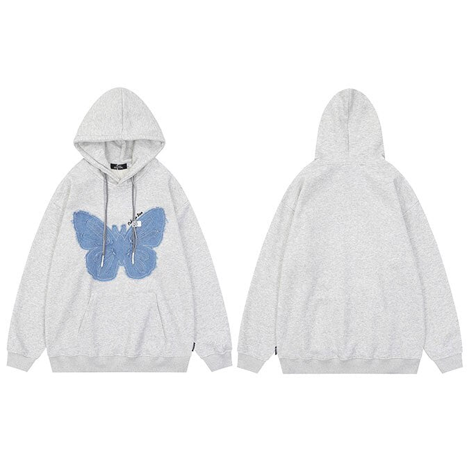 "Blue Butterfly" Unisex Men Women Streetwear Graphic Hoodie Daulet Apparel