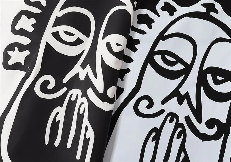 New HACULLA T-shirt Men Woman Chaopai Graffiti Street Art Printing Summer Loose Casual O-Neck Cotton Top Tees Street King Limited