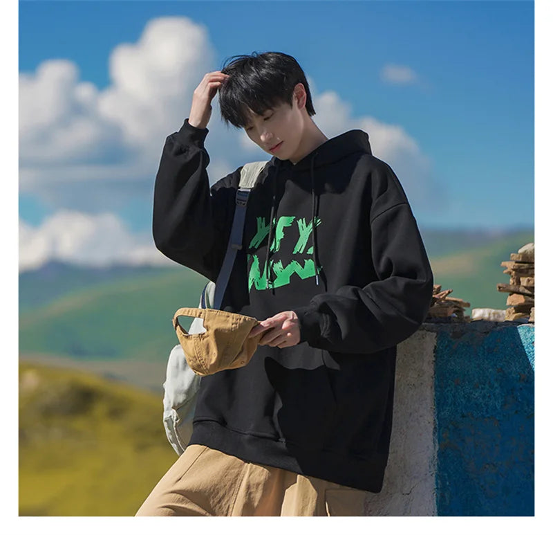 New Goth Oversized Pullover Hoodies For Men Letter Print Hooded Sweatshirts Hip Hop Aesthetic Harajuku Y2K Streetwear Hoodie Street King Limited