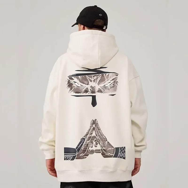 Funny Anime Ninja Mudra Graphic Printed Hoodies For Men Hip Hop Streetwear Pullovers Hooded Sweatshirts Y2K Goth Fashion Hoody Street King Limited