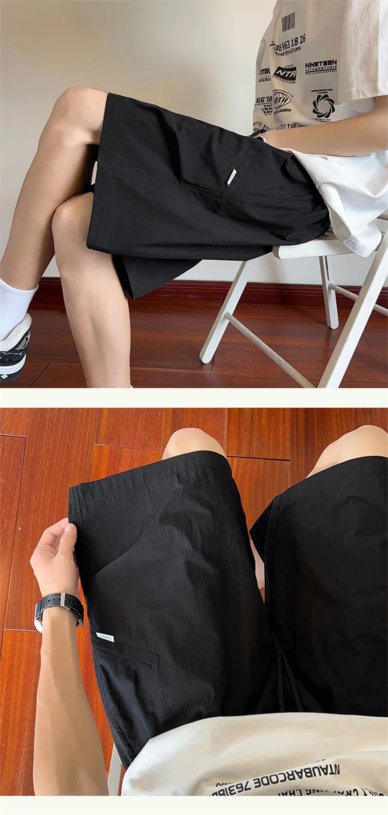 summer mens straight pleats shorts casual gym basketball sports short sweatpants y2k streetwear wide leg bermudas para hombre unique joggers style 3643