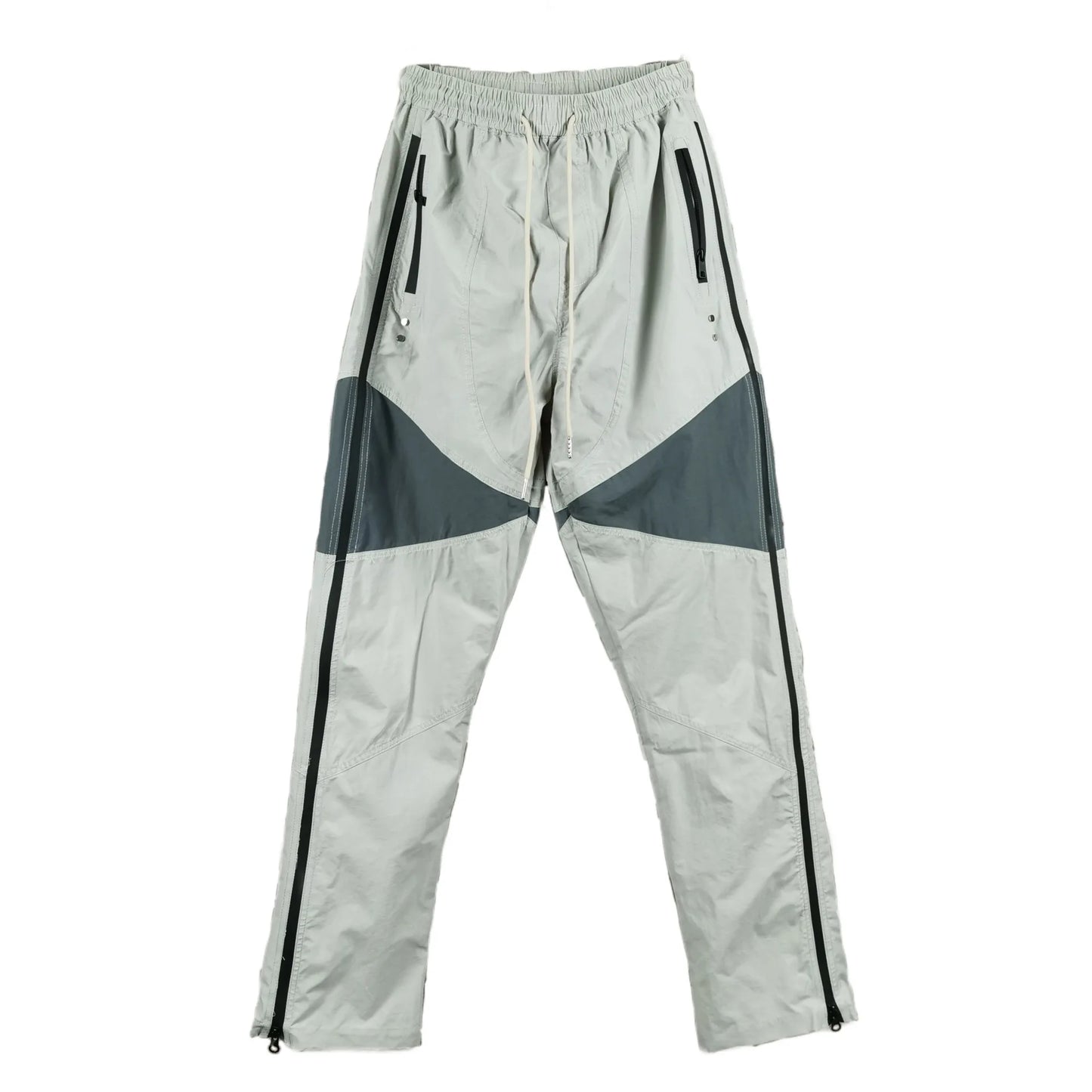 three dimensional adhesive zipper splicing functional patchwork cargo trousers mens high street vibe thin nylon cargo pants unique cargo style 939