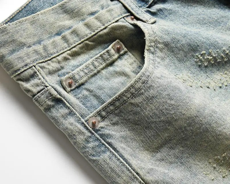 retro washed skinny jeans men pant destroyed ripped holes slim biker zipper jeans trousers fashion streetwear hip hop joggers unique joggers style 4210