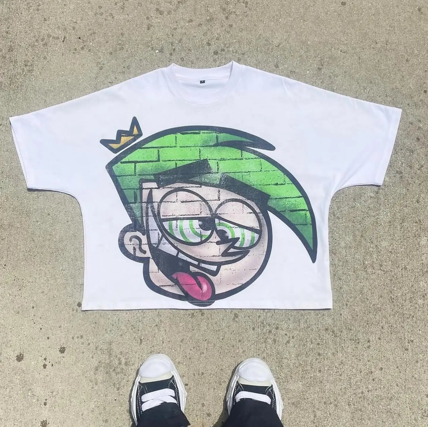2024 Summer New Fashion Big Head Pattern Printed Oversized T-Shirt Men's Gothic Y2K Retro Loose Versatile Top Couple Style Street King Limited