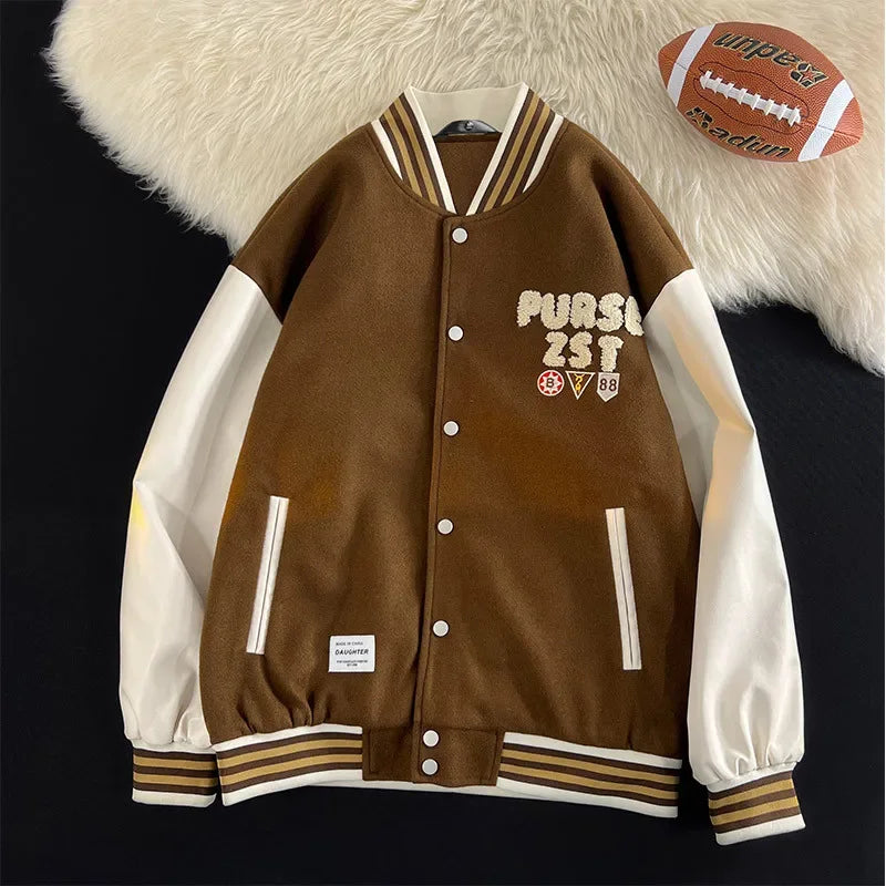 bomber jacket men women high quality suede fabric ins hip hop streetwear varsity jackets new brand baseball coat menswear bottoms