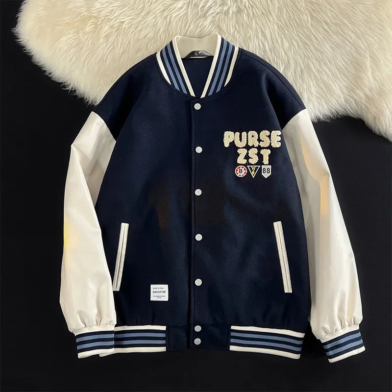 bomber jacket men women high quality suede fabric ins hip hop streetwear varsity jackets new brand baseball coat clean everyday pants