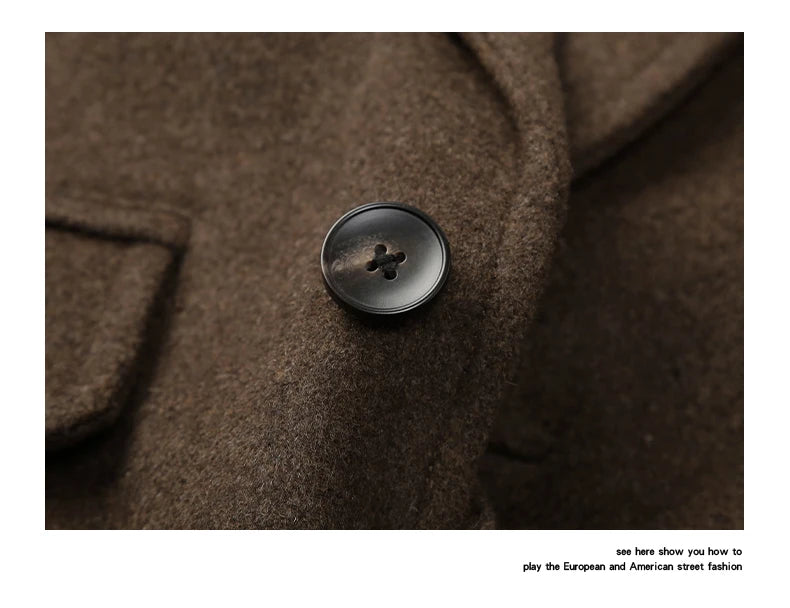 men autumn winter streetwear fashion retro wool thick blazer jacket commuter business casual plus size suit coat outerwear unique default style 1362