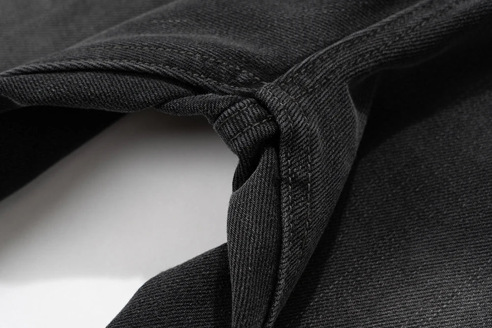 vintage washed hole damaged jeans pants for men streetwear y2k ripped black denim trousers pantalones hombre baggy cargos unique cargo style 3533