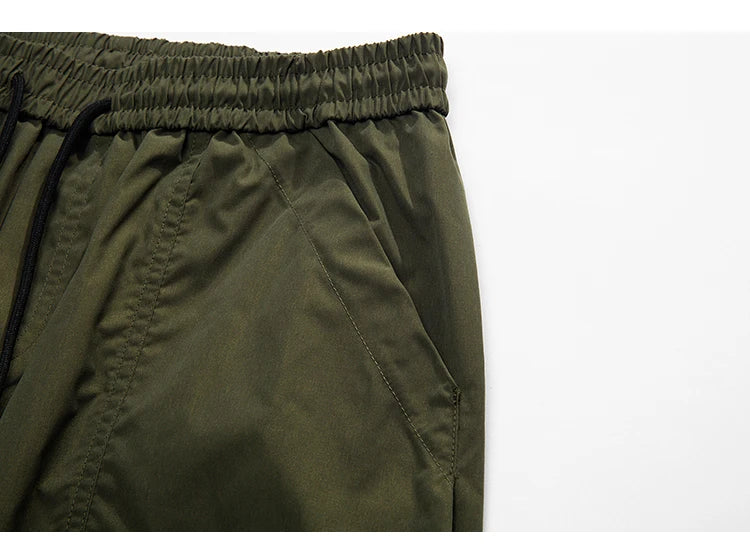 multi pocket mens wide leg straight cargo pants korean fashion track pants male casual loose mopping trousers four seasons unique cargo style 1026