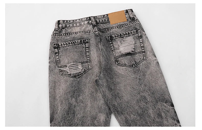 destroy distressed ripped denim jean pants new fashion biker jeans streetwear slim pants jogger y2k mens jeans skinny jeans men unique joggers style 1437