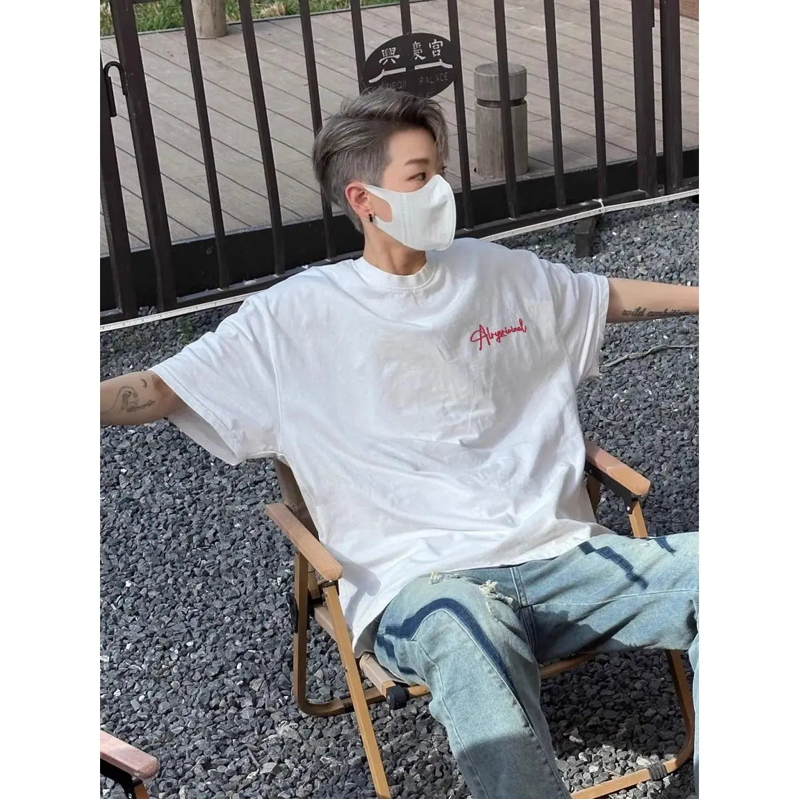 Summer Korean Boys Retro Short-sleeved T-shirt American Personality Street Y2K Hip-hop 2024 White Loose Niche Half-sleeved Top Street King Limited