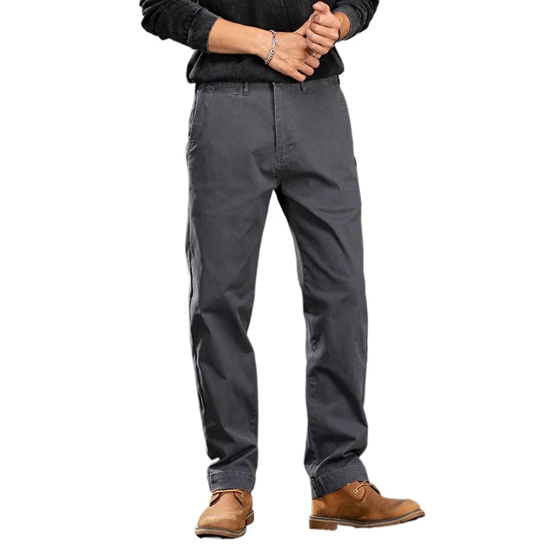 men american retro handsome loose casual business pure cotton pants japanese amikaji fashion straight cargo pant trouser baggy cargo bottoms
