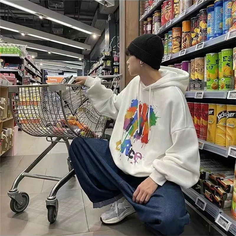 Autumn Graffiti Letter Hooded Sweatshirts Men's Design Graphic Printed Hoodies New Hip Hop Fashion Hoody Y2K Streetwear Clothes Street King Limited
