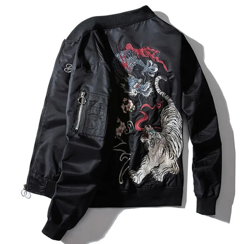 sukajan bomber jacket men yokosuka souvenir japan anime embroidered ma1 coat dragon tiger boys baseball clothes spring autumn minimalist street pants