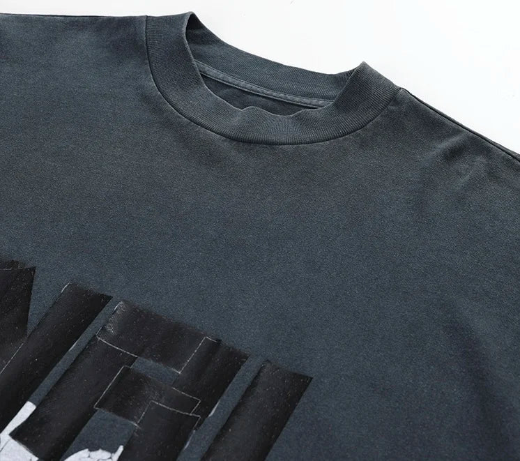 Summer Retro 123 Letter Print Brand Fashion High-Street Hip-Pop Casual Loose Cotton Long Sleeve T Shirt Pullover Sweatshirt Street King Limited