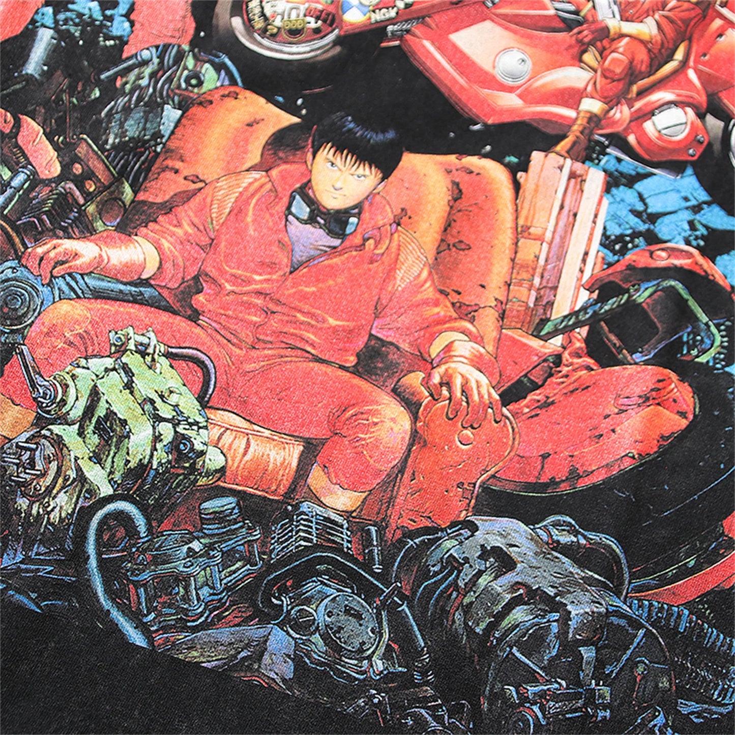 Summer Vintage Retro Anime Print High-Street Hip-Pop Cotton Washed Tops T-Shirt Street King Limited