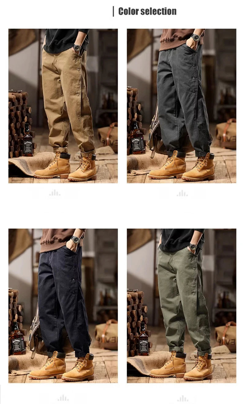 new breasted cargo tracksuit pants for men autumn y2k vintage harem tactical sweatpants casual outdoor baggy joggers trousers unique joggers style 47