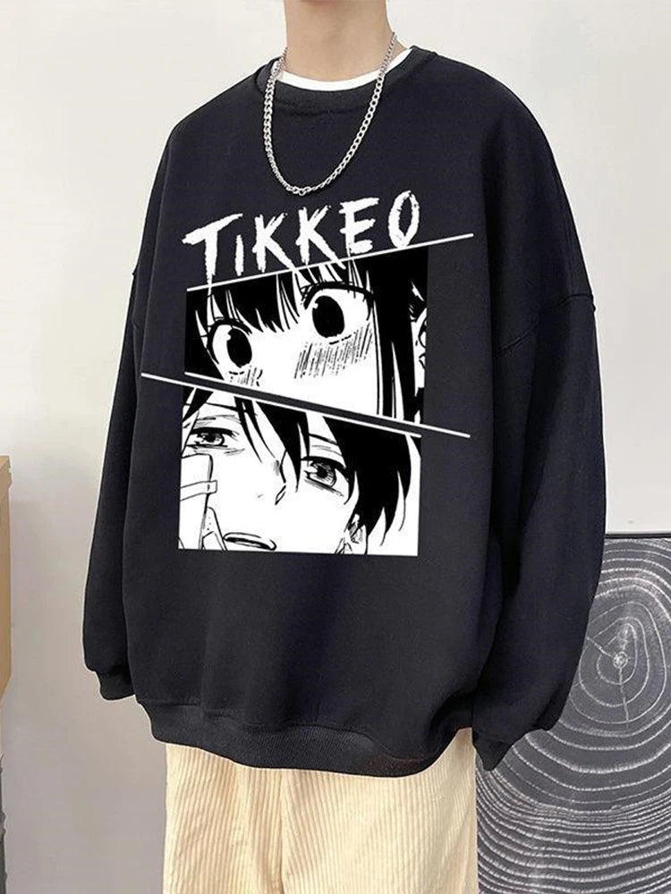 Autumn Japanese Anime Fashion Men Sweatshirt Graphic Fleece Y2K Clothes Casual Hip Hop Streetwear Crewneck Pullover Hoodies Street King Limited