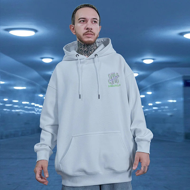 Retro Graffiti Letter Print Letter Pullover Hoodies Men's Streetwear Oversized Fleece Hooded Sweatshirts Casual Y2K Hoodie Street King Limited