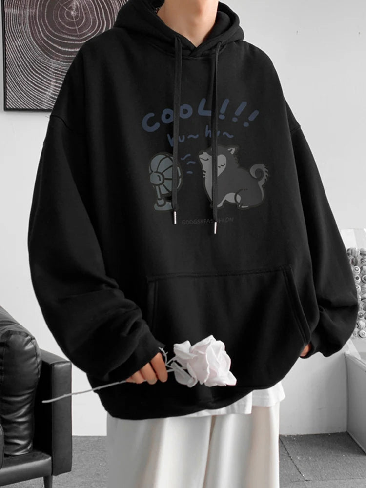 Cool Cartoon Cat Graphic Print Hoodies For Men Y2K Streetwear Clothes Hip Hop Fashion Hooded Sweatshirts Loose Pullover Hoody Street King Limited
