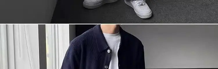 Trendy Korean Style Simple Green Sweater Retro Jacket Men's Sweater Trendy Casual Niche Y2K Street Hip-hop Jacket Tops Street King Limited