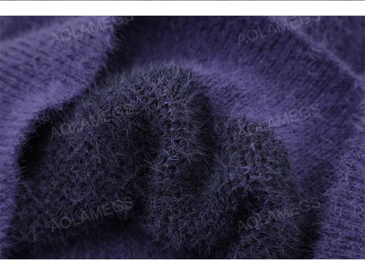 Men Sweater Harajuku High Street Winter Warm Knitted Coat Oversized Thorn Pattern Top Loose Gothic Punk Pullover Street King Limited