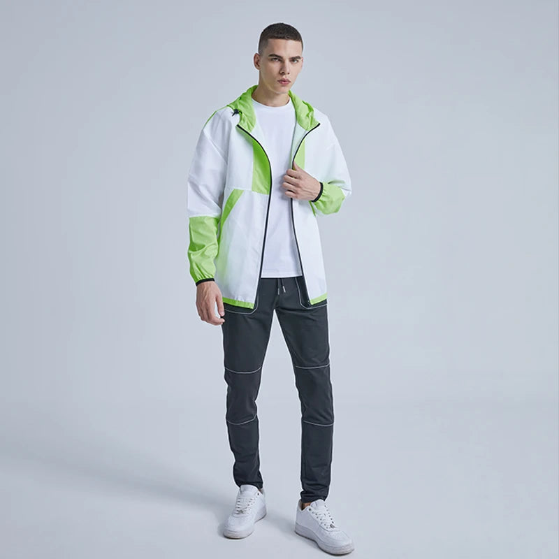 Rainbowtouches Jacket Men High Street Fashion Zipper Hoodie Mens Style Color Matching Coat Hip Hop Jacket Brand Quality Clothing Street King Limited