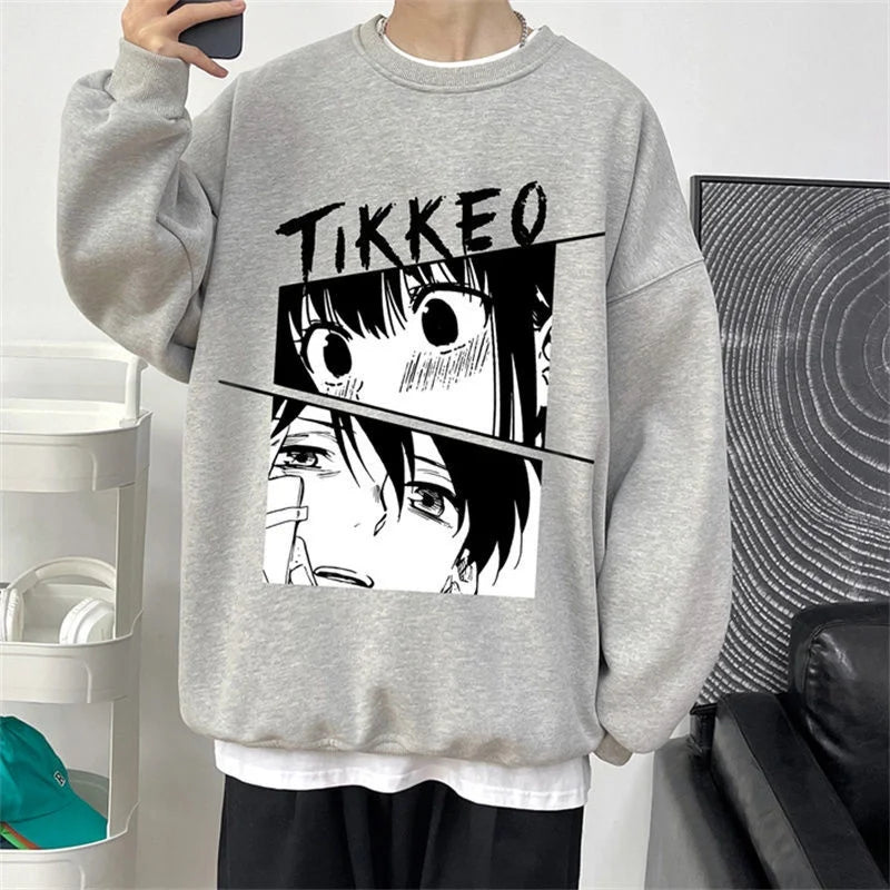 Autumn Japanese Anime Fashion Men Sweatshirt Graphic Fleece Y2K Clothes Casual Hip Hop Streetwear Crewneck Pullover Hoodies Street King Limited