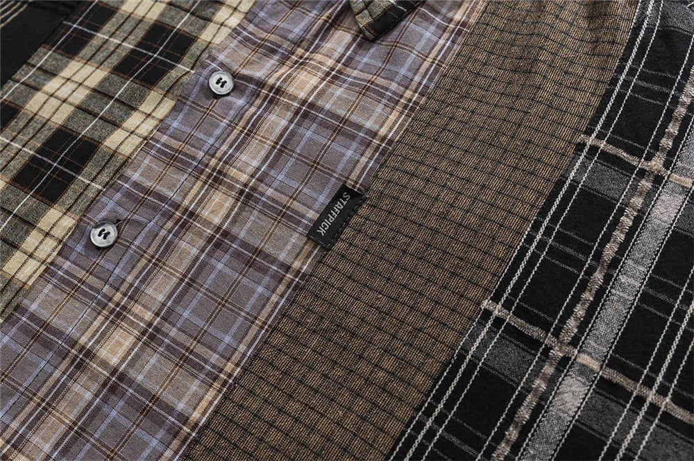 Streetwear Autumn Plaid Shirts Men Harajuku Hip Hop Streetwear Shirts Coats Long 2024 Autumn Plaid Shirts Men Harajuku Hip Hop Streetwear Shirts Coats Long Sleeve Loose Casual Button Up Blouse Y2K Tops Fashion Sweater Jacket With Graphic Design For Men