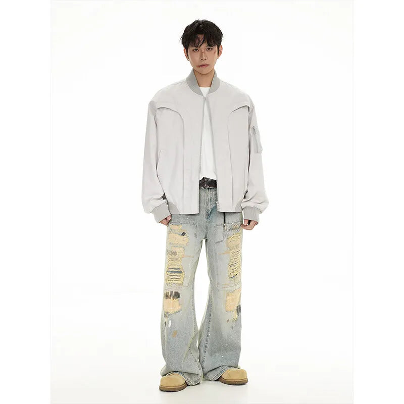spring autumn cleanfit bomber jacket men streetwear fashion loose casual hip hop short cargo motorcycle jacket women coat utility cargo pants