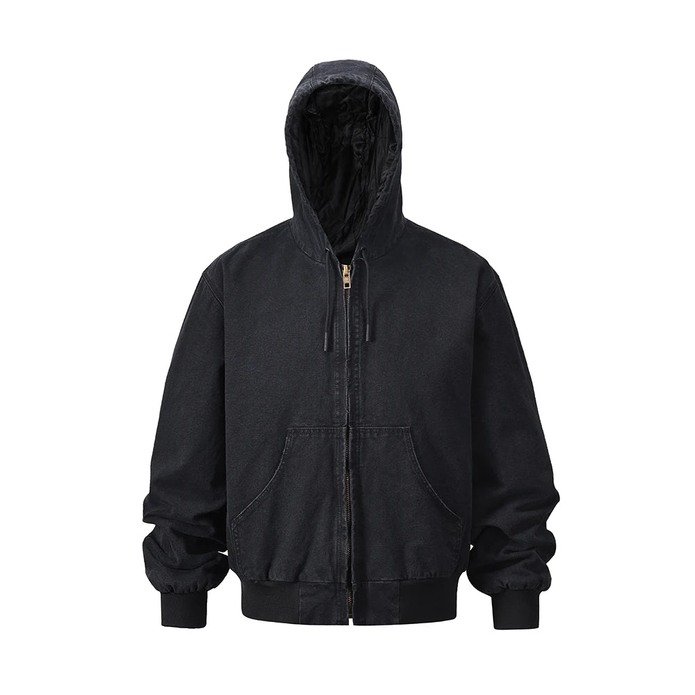y2k vintage washed winter hooded padded cotton jacket for men and women lapel baggy casual ropa chaquetas hombre thick coat clean everyday pants