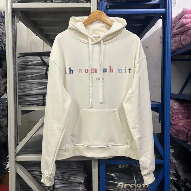 Black Rice White IH NOM UH NIT Hoodies Roses Masked Men Printing Loose Casual Lovers Men Woman Pullover Sweatshirts Street King Limited