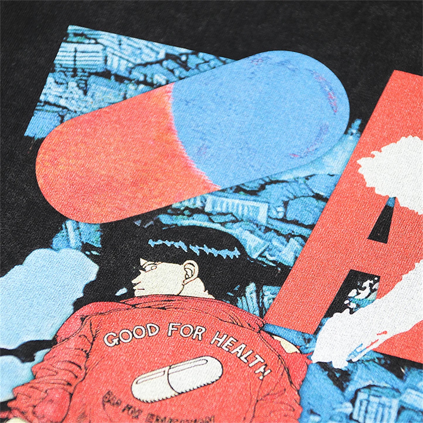 Summer Vintage Retro Anime Print High-Street Hip-Pop Cotton Washed Tops T-Shirt Street King Limited