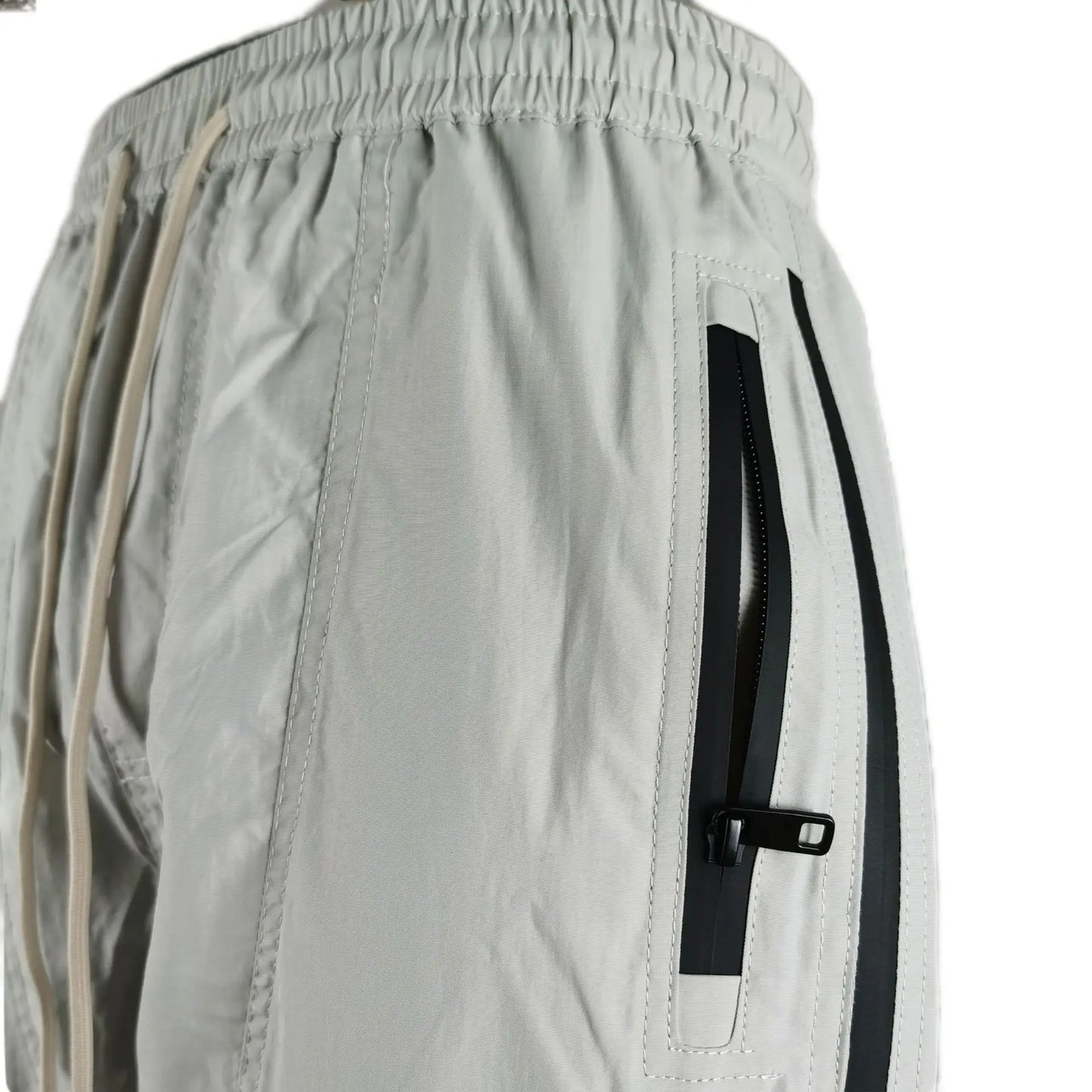 three dimensional adhesive zipper splicing functional patchwork cargo trousers mens high street vibe thin nylon cargo pants unique cargo style 950