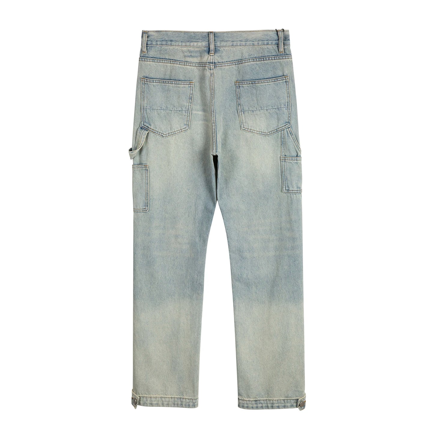 y2k side buckle washed cleanfit baggy pencil jeansfor men streetwear vibe style pantalones hombre loose casual denim trousers unique jeans style 1461