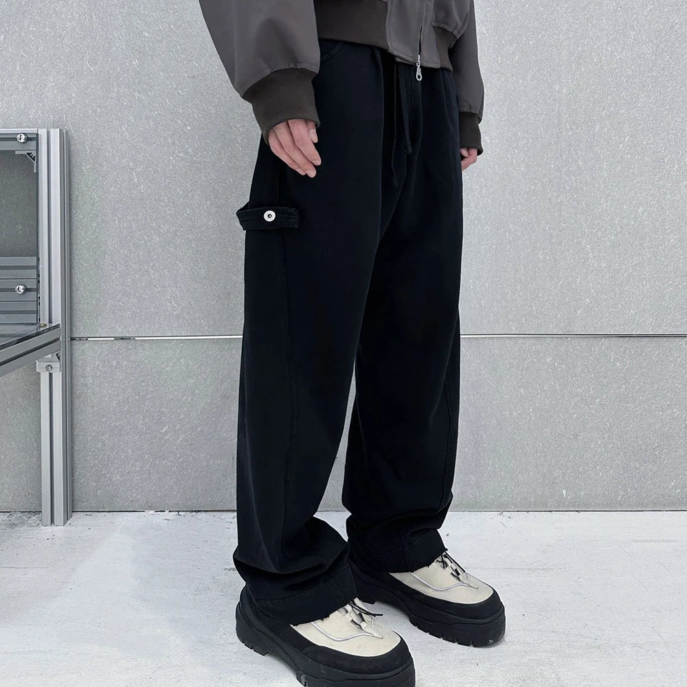 Streetwear Washed Vintage Solid Baggy Joggers Sweatpants Mens and Womens Straight Pocket Loose Casual Drawstring Trousers Street King Limited