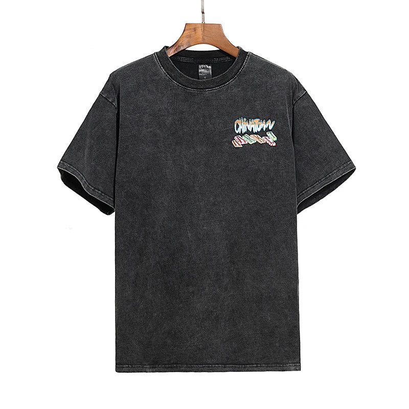 Rainbowtouches 2022 New Brand Men's T-Shirt Unisex High Street Vintage Graffiti Loose Casual Dark Shirts Street Fashion Hip Hop Street King Limited
