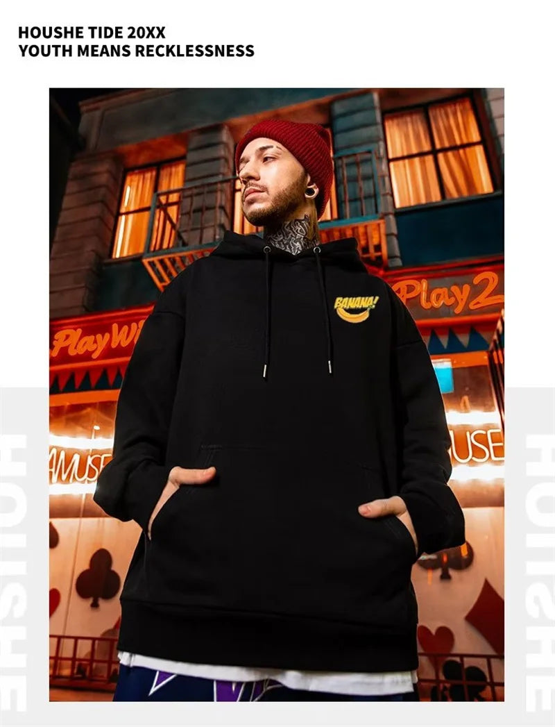 Cartoon Gorilla Banana Graphic Men's Hoodies Autumn Oversized Hip Hop Fashion Hooded Sweatshirts Harajuku Male Casual Y2K Hoodie Street King Limited