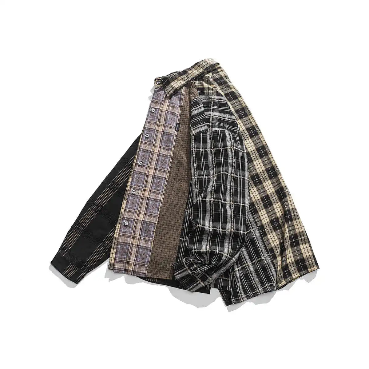 Streetwear Autumn Plaid Shirts Men Harajuku Hip Hop Streetwear Shirts Coats Long 2024 Autumn Plaid Shirts Men Harajuku Hip Hop Streetwear Shirts Coats Long Sleeve Loose Casual Button Up Blouse Y2K Tops Fashion Sweater Jacket With Graphic Design For Men
