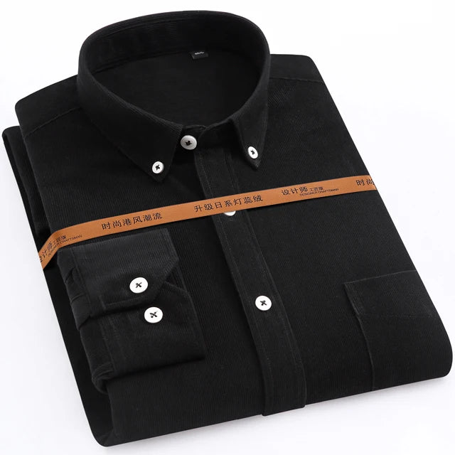 Streetwear Japan Style Mens Fashion Long Sleeve Corduroy Shirt Single Patch Pocke Japan Style Mens Fashion Long Sleeve Corduroy Shirt Single Patch Pocket Comfortable Work Casual Standard Fit Button Down Shirts Fashion Sweater Jacket With Graphic Design For Men