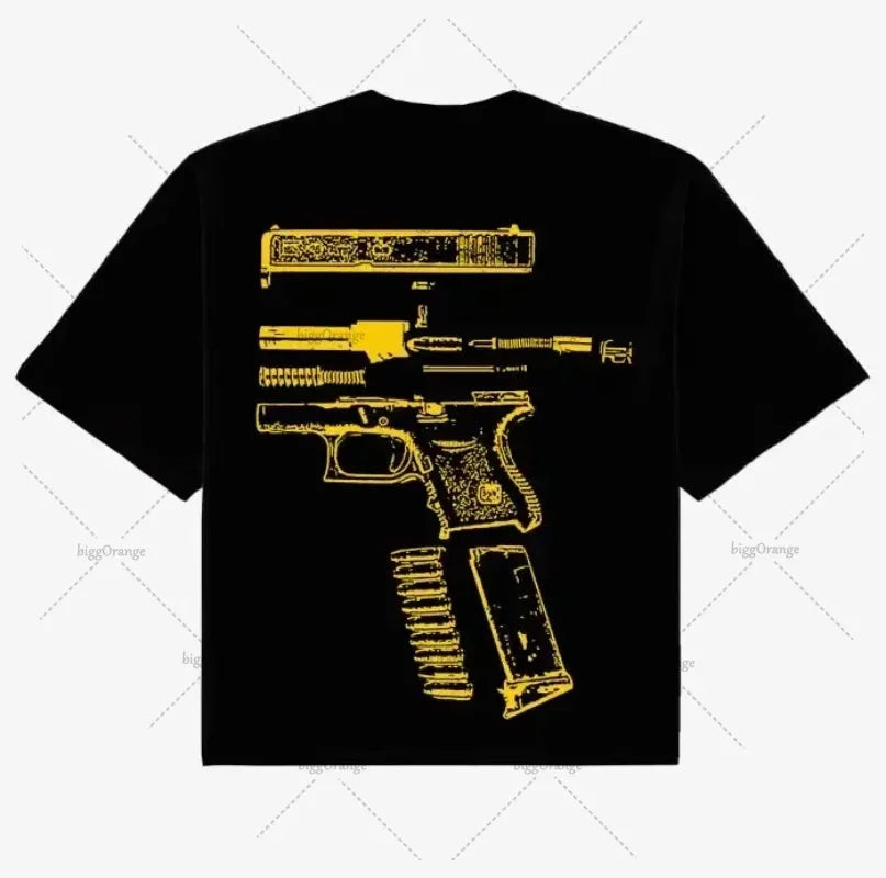 y2k Street Hip Hop Goth Letter Pattern Oversized T-Shirt Men's Retro Casual Versatile Short Sleeve Loose Round Neck Top Women Street King Limited