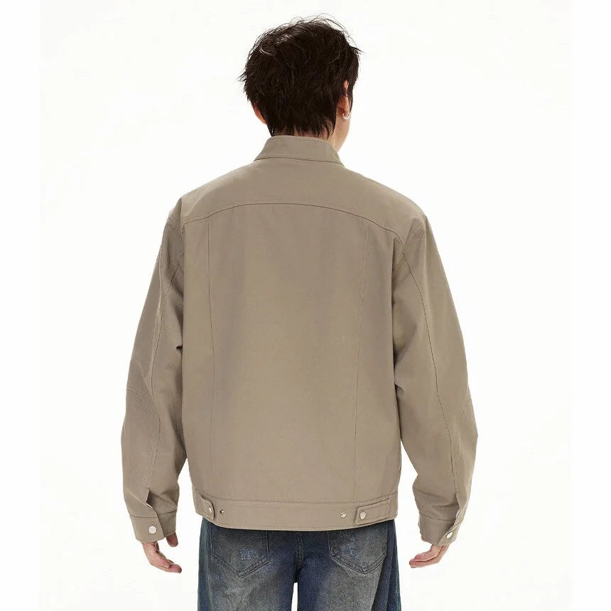 spring autumn fashion motorcycle jacket men stand collar loose casual korean streetwear vintage cargo jackets coat outerwear combat utility trousers