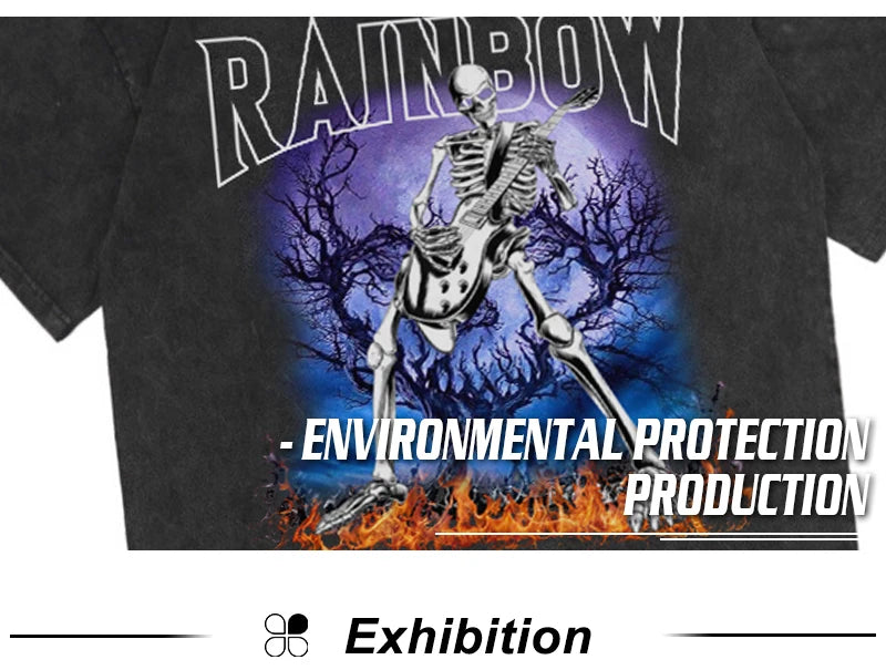 Rainbowtouches 2022 New Brand Men T-Shirt High Street Tidal Current Python Printing Mens Graphic T-Shirts Vintage Loose T-Shirt Street King Limited