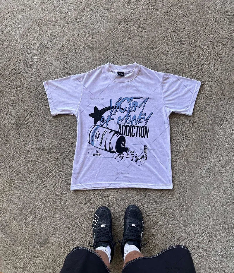 Y2K New High Street Clothing Gothic Print Oversized T-Shirt Women's 2023 Loose and Versatile Casual Short-Sleeved T-Shirt Women Street King Limited