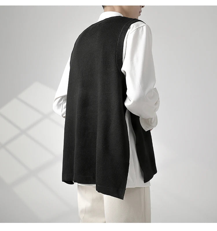 Slim Fit Sweater Vest Men Warm Fashion Casual Knitted Pullover Men Korean Loose Sleeveless Sweater Mens Jumper Clothes M-3XL Street King Limited